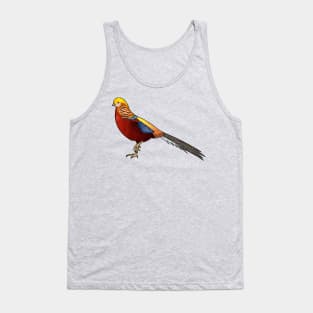 Golden pheasant bird cartoon illustration Tank Top